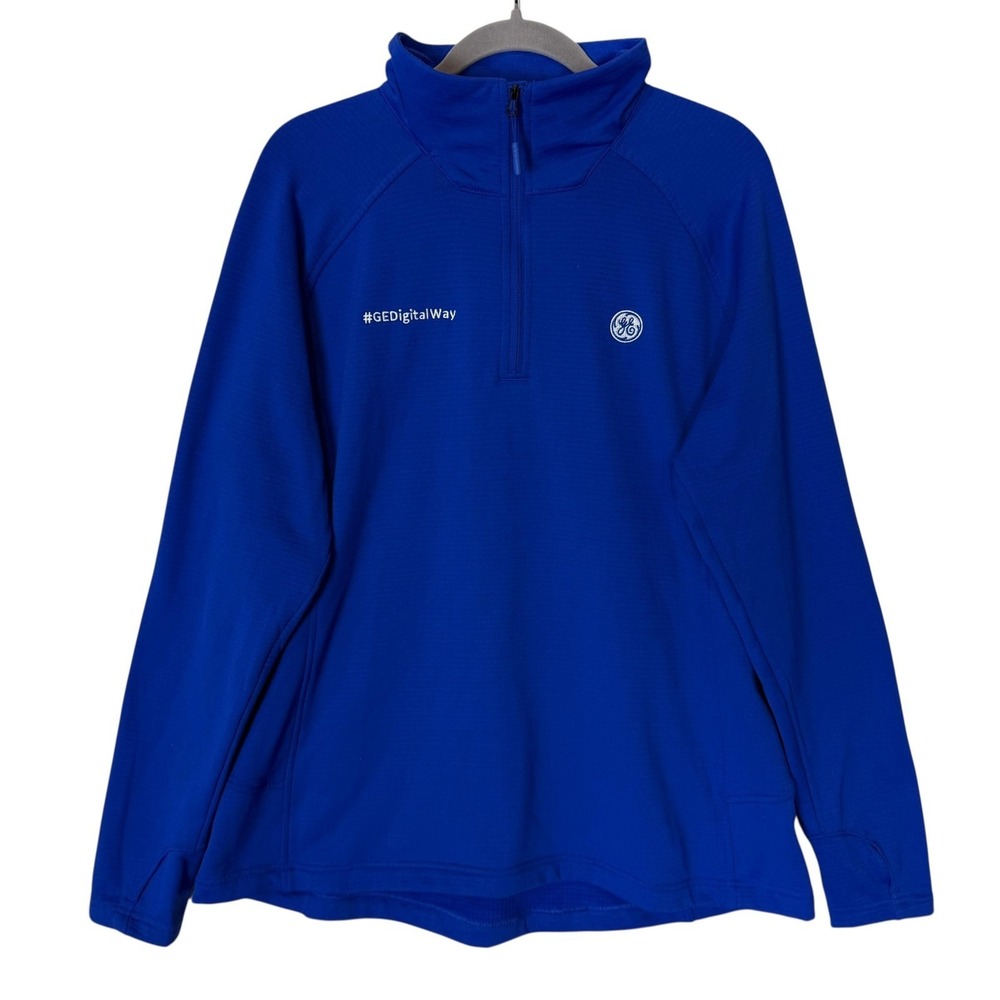 The North Face‎ Pullover Womens XL Blue 1/4 Zip Fleece Mock Neck GE Digital